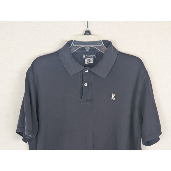 Psycho Bunny by Robert Godley Polo Shirt Navy Blue Men's Size 7/XL - Picture 2 of 11